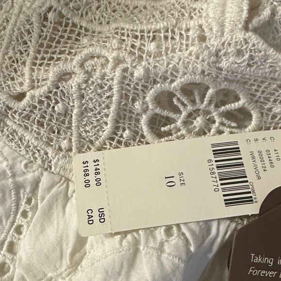 Anthropologie White Blouse with Yellow Floral Embroidery - Picture 9 of 11